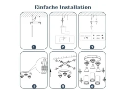 NETTLIFE Plafónero negro moderno: 3 focos de techo orientables de metal, plafónero GU10, para habitación, comedor, sin bombilla.