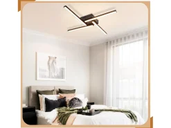 NETTLIFE Plafonario LED blanco de 24W, diseño moderno, 3000K, luz blanca cálida.