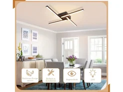 NETTLIFE Plafonario LED blanco de 24W, diseño moderno, 3000K, luz blanca cálida.
