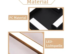 NETTLIFE Plafonario LED blanco de 24W, diseño moderno, 3000K, luz blanca cálida.