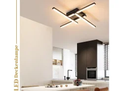 NETTLIFE Plafonario LED de Diseño Moderno, 24W, Negro, 3000K, Luz Blanca Cálida
