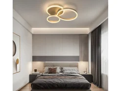 NETTLIFE Plafonario LED de intensidad variable, diseño en anillo, con mando a distancia moderno, 46W.