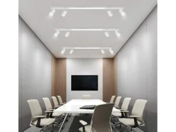NETTLIFE Plafonario LED de 4 bombillas regulables, 38 W, blanco, con control remoto, 3000K - 6500K, orientable 350°