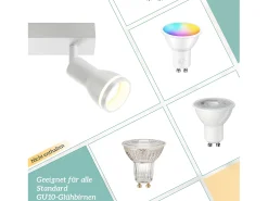 NETTLIFE Plafonero de 6 focos blanco: Plafonero metálico GU10 con focos giratorios para interior, para cocina, oficina, salón y dormitorio, sin bombillas.