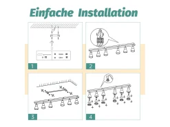 NETTLIFE Plafonero de 6 focos blanco: Plafonero metálico GU10 con focos giratorios para interior, para cocina, oficina, salón y dormitorio, sin bombillas.