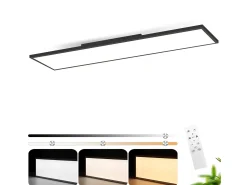 NETTLIFE Plafonero LED 120 x 30 - Panel de techo de intensidad variable, lámpara de luz diurna larga, escritorio plano con mando a distancia, 40 W