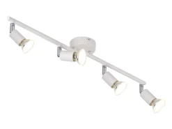 NETTLIFE Plafonero LED de 4 bombillas GU10, plafonero moderno con luz de punto para interiores, blanco.