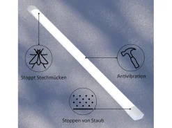 NETTLIFE Plafonero LED de 120 cm y 36 W, tubo de luz para habitaciones húmedas, 4000 K, lámpara para bodega, blanco neutro, ángulo de haz largo de 180°.