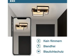 NETTLIFE Plafonero LED Plafonero Negro de 19W, 30 cm, Blanco Cálido Moderno 3000K, Diseño Geométrico