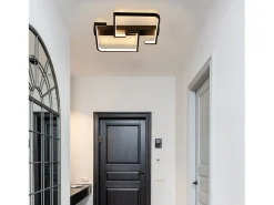 NETTLIFE Plafonero LED Plafonero Negro de 19W, 30 cm, Blanco Cálido Moderno 3000K, Diseño Geométrico
