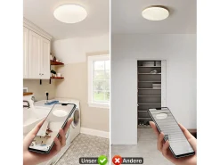 NETTLIFE Segunda lámpara de techo LED para la sala de estar - Ø 16,5 cm, 4000 K, 5 W, blanco neutro, para el pasillo, la habitación infantil.