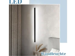 NETTLIFE Set de 2 apliques de pared para interior negro 100CM aplique de pared moderno pasillo 32W