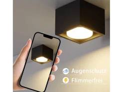 NETTLIFE Spot LED Luces de techo Negro GX53 MAX.5W Foco giratorio cuadrado para cocina Sala Comedor Pasillo