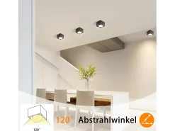 NETTLIFE Spot LED Luces de techo Negro GX53 MAX.5W Foco giratorio cuadrado para cocina Sala Comedor Pasillo