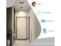 NETTLIFE Spot LED Luces de techo Negro GX53 MAX.5W Foco giratorio cuadrado para cocina Sala Comedor Pasillo