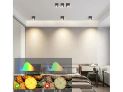 NETTLIFE Spot LED Luces de techo Negro GX53 MAX.5W Foco giratorio cuadrado para cocina Sala Comedor Pasillo