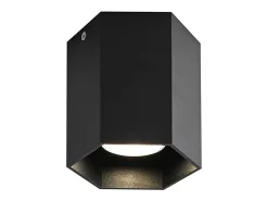 NETTLIFE Spots GU10 Lámpara de techo negra Focos de diseño hexagonales Máx.40W para el pasillo de la sala de estar - sin bombilla