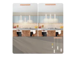 NETTLIFE Suspensión 3 ampollas, lámpara de comedor de madera - lámpara colgante vintage GU10.