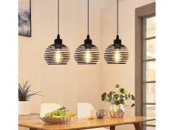 NETTLIFE Suspensión de mesa Vintage negro. Lámpara de mesa E27. Lámpara para comedor. Retró cocina industrial.