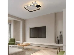 NETTLIFE Techo luminoso LED, 45 * 41 cm, 46 vatios, intensidad variable, 3000 - 6000 Kelvin, lámpara negra con diseño para dormitorio, oficina y cocina.