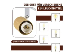 NETTLIFE Vintage E14 Foco de techo para interior ajustable 350° blanco giratorio 350° industrial 6 llamas