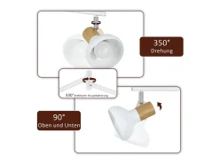 NETTLIFE Vintage E14 Foco de techo para interior ajustable 350° blanco giratorio 350° industrial 6 llamas