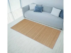 Noisiel Alfombra rectangular de bambú marrón 80 x 200 cm