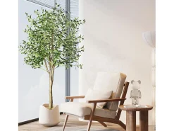 Oliva artificial 120 cm en macetas, plantas artificiales extraíbles, decoración de plantas verdes falsas, para interior al aire libre