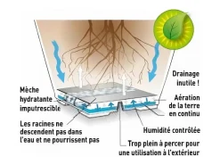 Olla redonda de plástico con reserva de agua 30 cm Eva