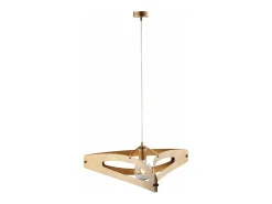 Onyx - Lámpara colgante negra y latón bruñido con difusor láser, cable ajustable y 1 luz dorada