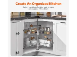 Organizador de Esquina SucceBuy en Forma de L, 71 cm, Transforme el Espacio de Almacenamiento de la Cocina