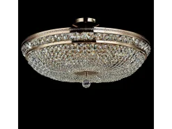 Ottilia Lámpara de Techo Semi Empotrada Oro & Cristal, 12 Luces, E14