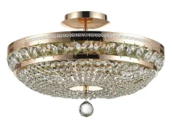 Ottilia Plafón Semi Empotrado Oro & Cristal, 6 Luces, E14