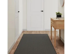 Overijse Alfombra de pasillo con aspecto sisal gris antracita 80x200 cm