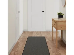 Overijse Alfombra de pasillo con aspecto sisal gris antracita 50x150 cm