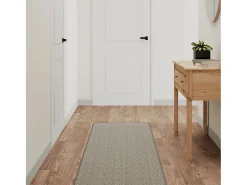 Overijse Alfombra de pasillo con aspecto de sisal platina 50x200 cm
