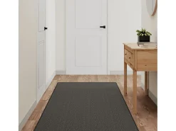 Overijse Alfombra de pasillo con aspecto sisal gris antracita 80x150 cm