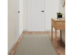 Overijse Alfombra de pasillo con aspecto de sisal platina 80x400 cm