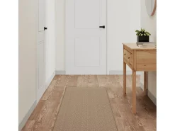 Overijse Alfombra de pasillo con aspecto de sisal color arena 50x250 cm