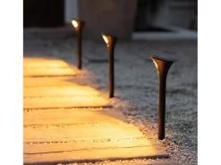 Pack 2 Balizas Solar Exterior LED con Pincho Pie 60cm con Detector de Movimiento 6000K Blanco Frío
