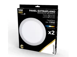 Pack 2 Downlights LED Ultraslim Redondos 18W 1440lm Ø22,5cm 4000K Blanco 40000H 7hSevenOn