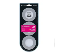 Pack 3 Mini Downlight LED Ultraslim Empotrable Redondo 4W 300lm Ø7cm 4000K Aluminio 7hSevenOn