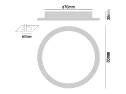 Pack 3 Mini Downlight LED Ultraslim Empotrable Redondo 4W 300lm Ø7cm 4000K Aluminio 7hSevenOn