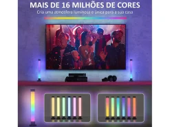 Pack de 2 lámparas Flow Homcom luz LED Bluetooth blanco 32,5x6x6 cm