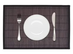 Pack de 6 salvamanteles de bambú marrón oscuro 30x45 cm