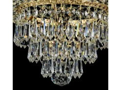 Palace Plafón Semi Empotrado Oro Antiguo & Cristal, 6 Luces, E27