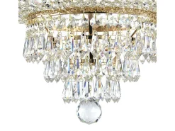 Palace Plafón Semi Empotrado Oro Antiguo & Cristal, 18 Luces, E27