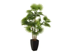 Palmera de ventilador en maceta de plástico verde 75x75x112 cm