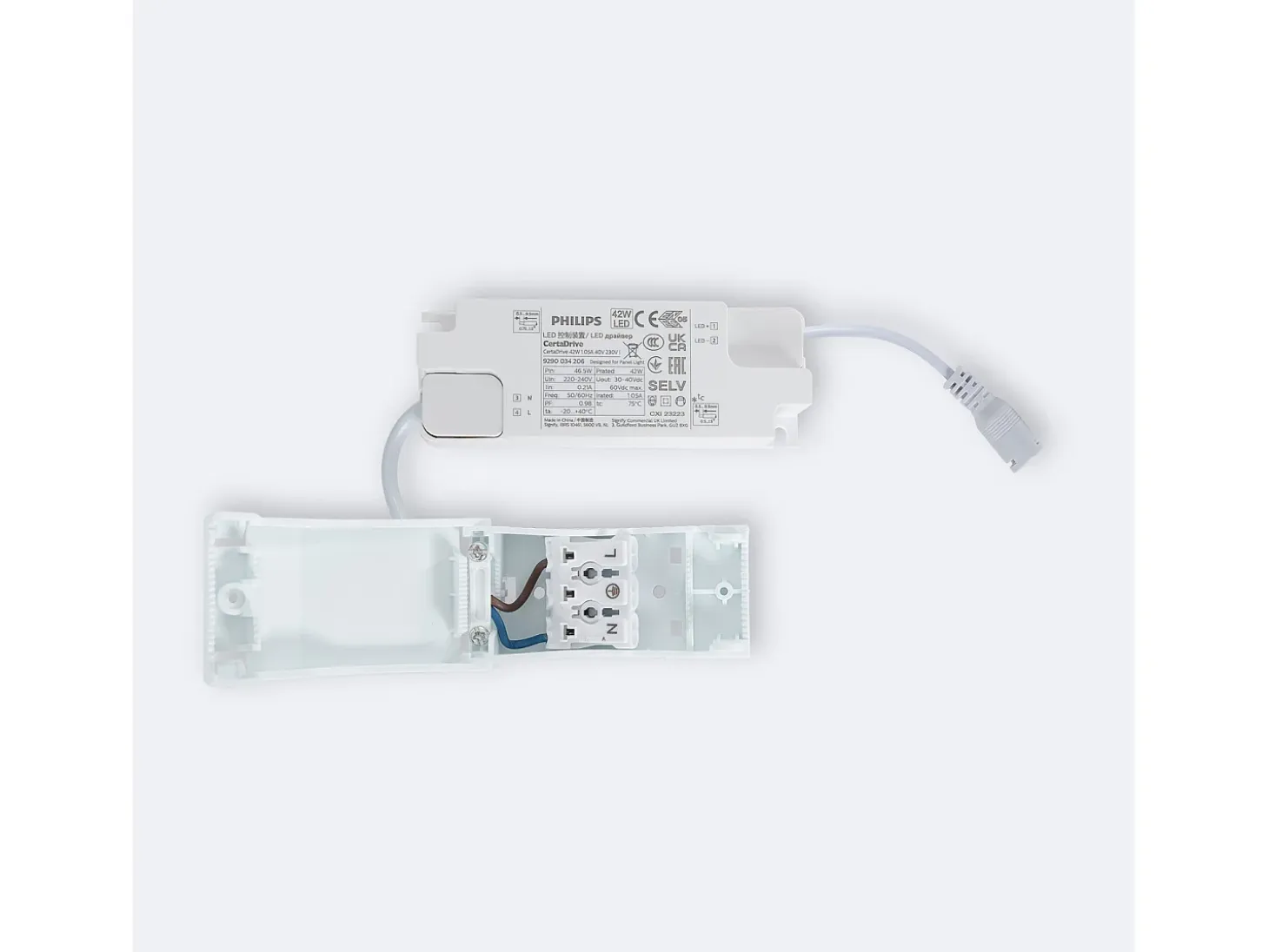 Panel LED 60x60 cm 40W 4000lm con Caja de Conexiones Rápidas y Cable de Seguridad 4000K PHILIPS Certadrive Individual Blanco Neutro