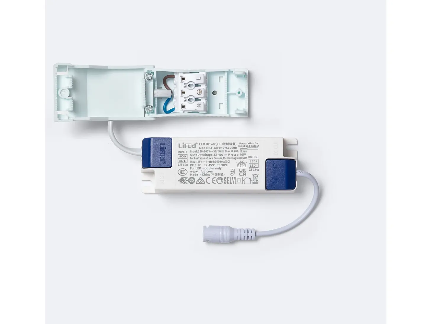 Panel LED 60x60 cm 40W 4000lm con Caja de Conexiones Rápidas y Cable de Seguridad 6000K LIFUD Individual Blanco Frío